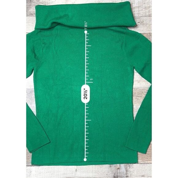 Ett:wa Anthropologie Green Ribbed Knit Sweater SMALL Preppy Yuppie Old Money - Picture 8 of 11